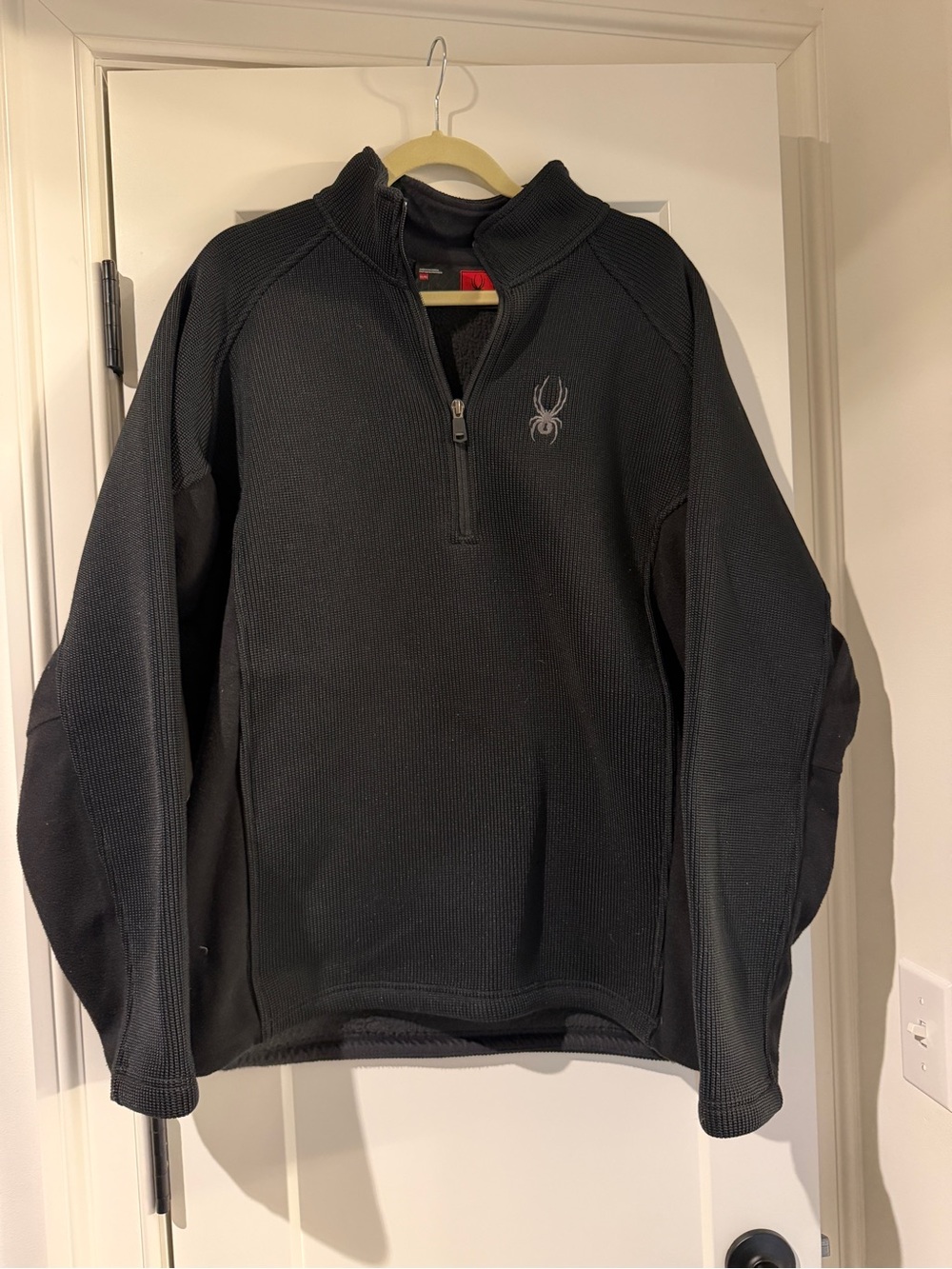Spyder Black Pullover with Red Logo Patch